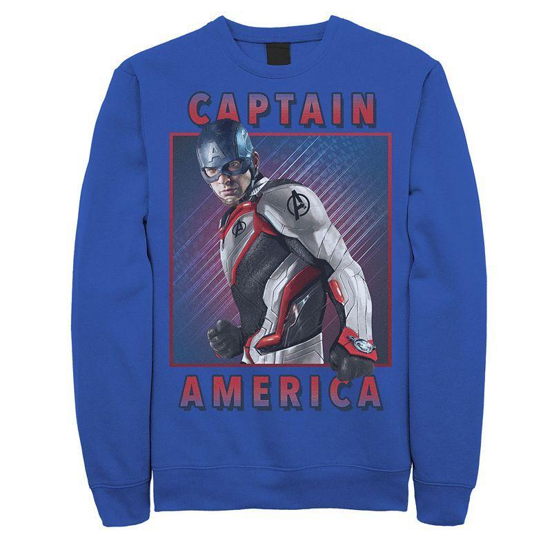 Marvel Mens Avengers Endgame Captain America Portrait, Crewneck Fleece Product Image