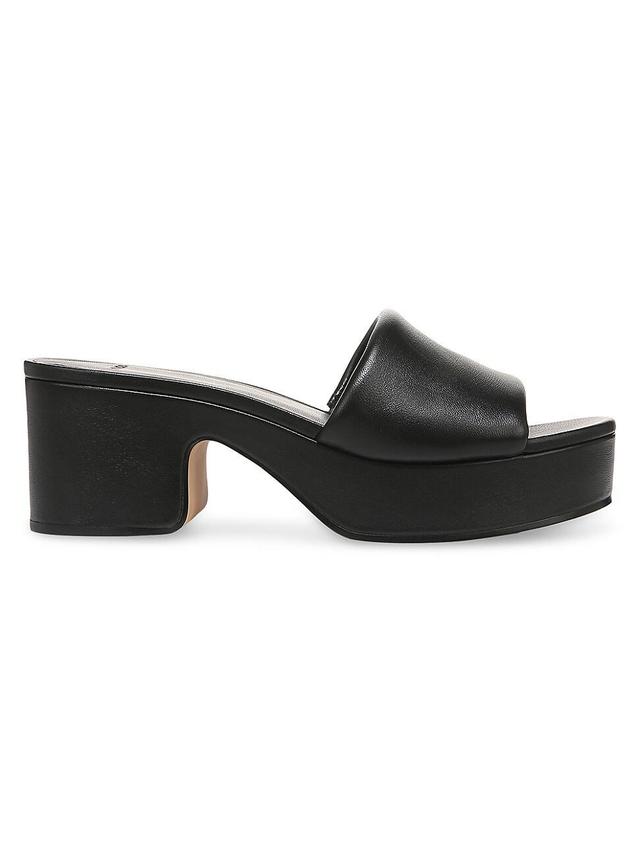 Margo Leather Block-Heel Slide Sandals Product Image