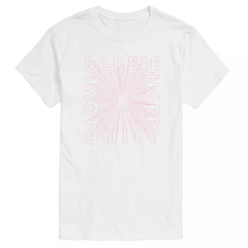 Big & Tall Barbie Hope Unity Love Graphic Tee, Mens White Product Image