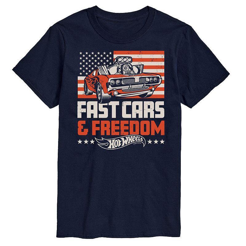 Big & Tall Hot Wheels Fast Cars And Freedom Graphic Tee, Mens Product Image