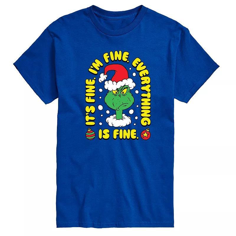 Big & Tall Dr. Seuss The Grinch Everything Is Fine Graphic Tee, Mens Product Image