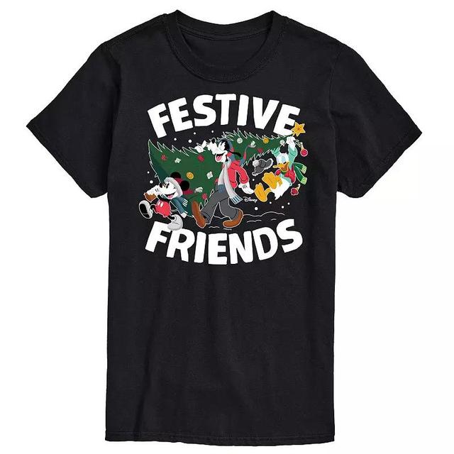 Disneys Big & Tall Festive Friends Graphic Tee, Mens Product Image