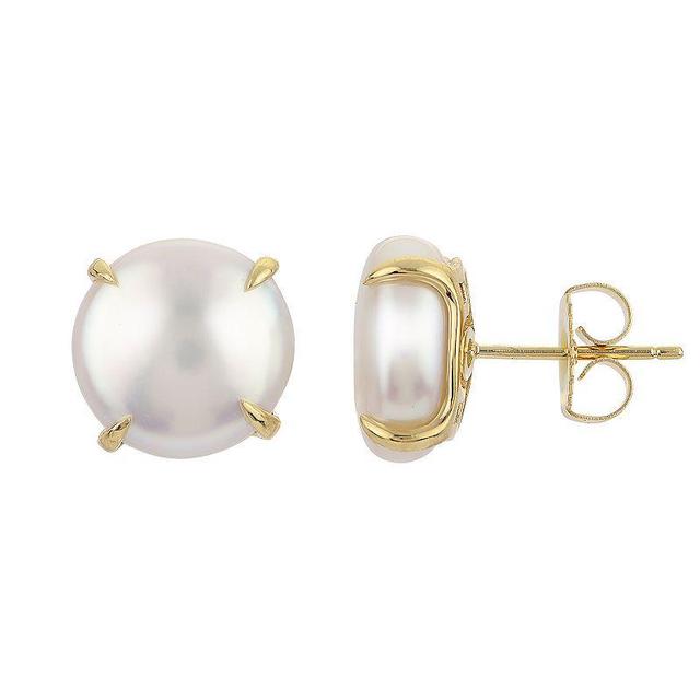 PearLustre by Imperial Freshwater Cultured Coin Pearl Stud Earrings, Womens, 14k Gold Product Image