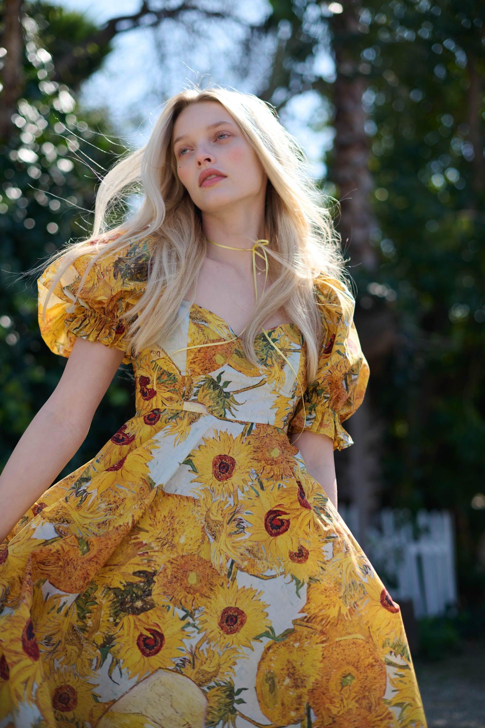 Sunflowers Tea Rose Dress Product Image