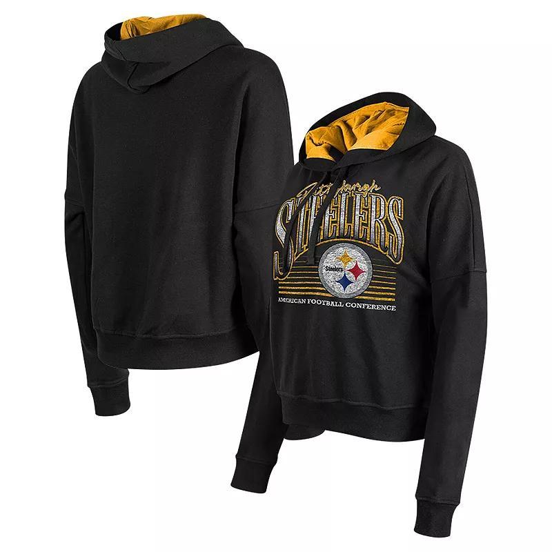 Womens New Era Pittsburgh Steelers Boxy Pullover Hoodie Product Image