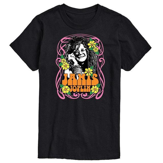 Mens Janis Joplin Flowers Tee Black Product Image