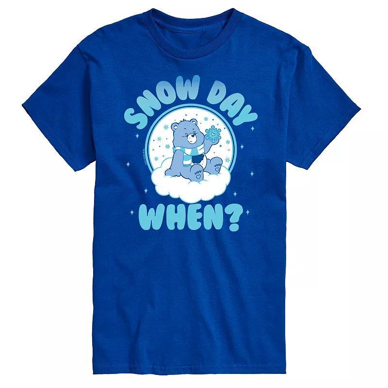 Mens Care Bears Snow Day Graphic Tee Grey Product Image