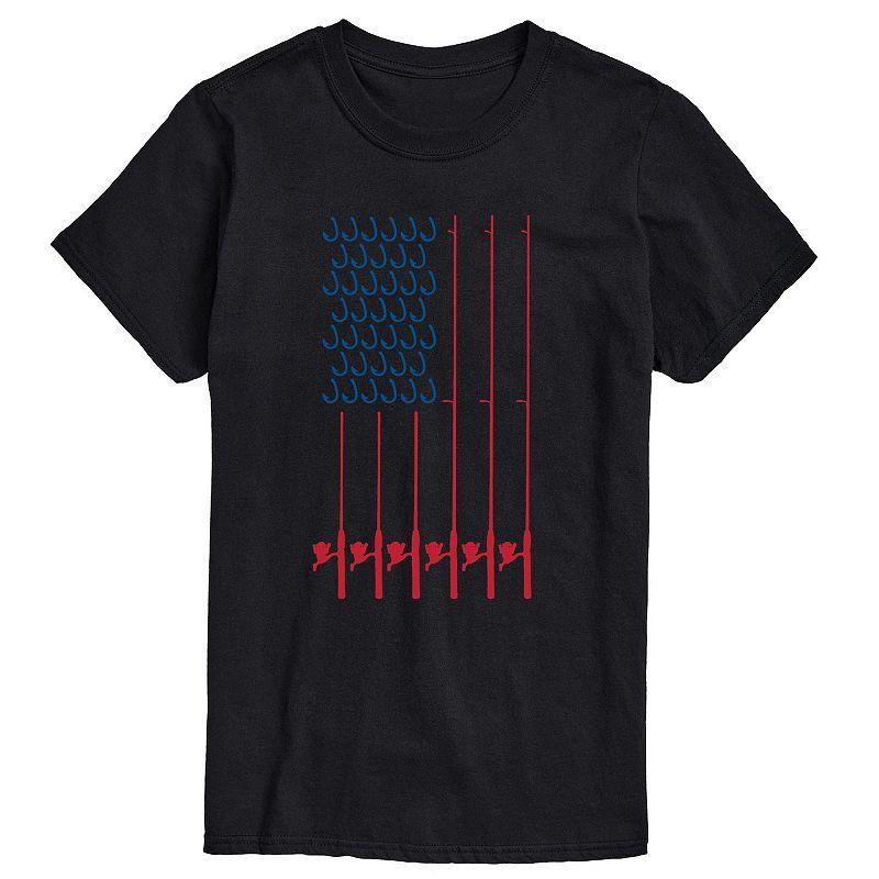 Big & Tall Fishing Pole Flag Tee, Mens Product Image