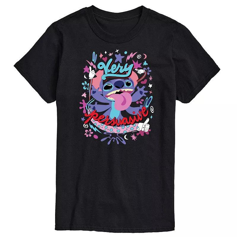 Disneys Lilo & Stitch Big & Tall Very Persuasive Graphic Tee, Mens Blue Product Image