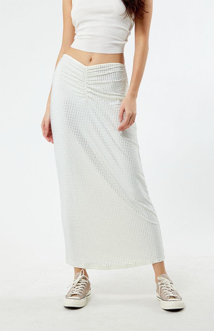 WEWOREWHAT Women's Crystal Midi Skirt Product Image