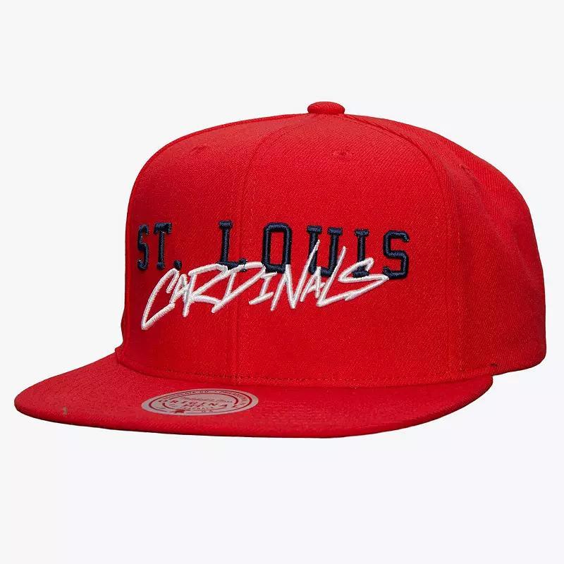 Mens Mitchell & Ness St. Louis Cardinals Team Tagged Snapback Hat Product Image