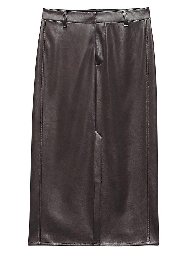 Womens Rayne Faux Leather Midi-Skirt Product Image