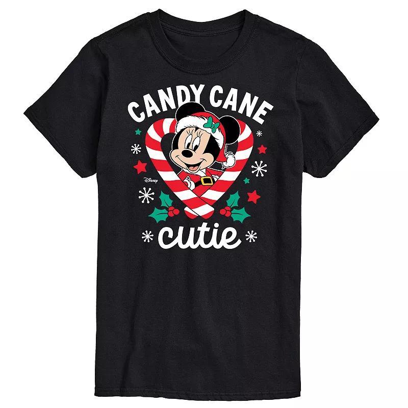 Disneys Big & Tall Minnie Candy Cane Cutie Graphic Tee, Mens Blue Product Image