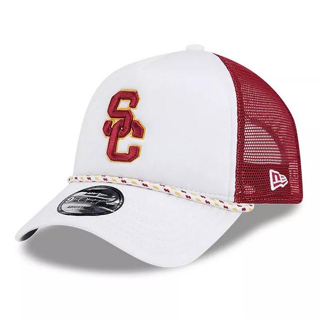 Mens New Era /Cardinal USC Trojans Court Sport Foam A-Frame 9FORTY Adjustable Trucker Hat Product Image