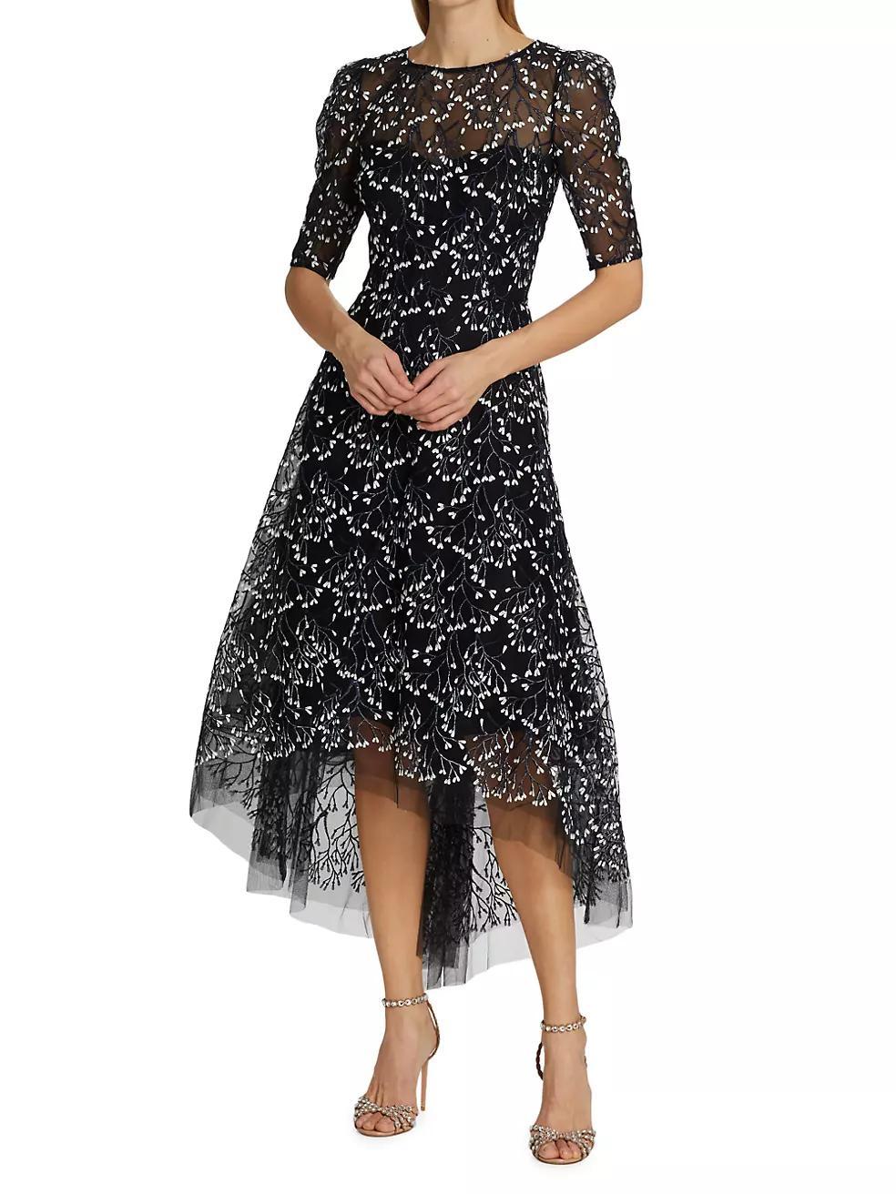 Floral Bead-Embellished Midi-Dress Product Image