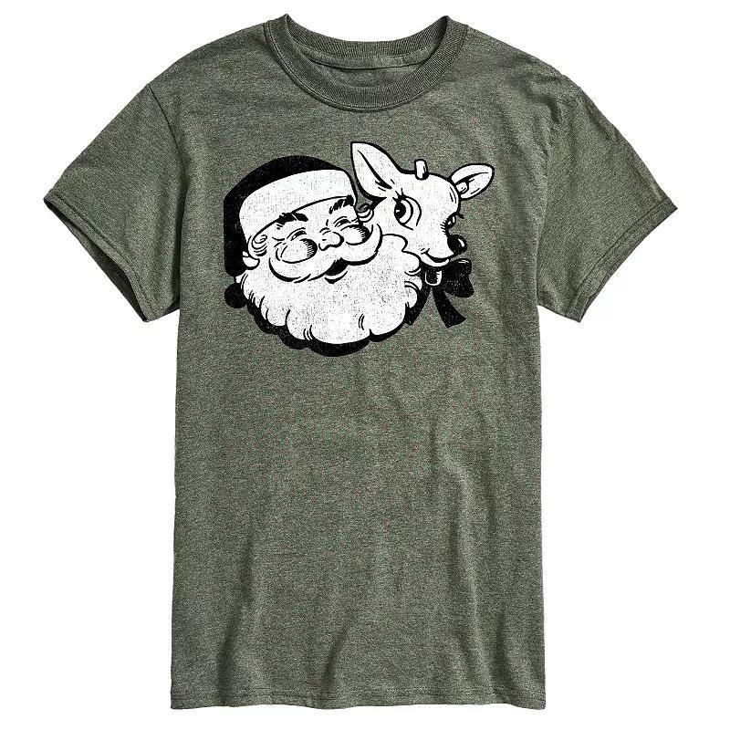 Big & Tall Santa and Reindeer Graphic Tee, Mens Product Image