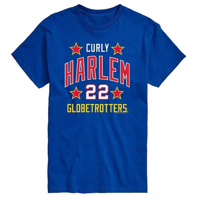 Big & Tall Harlem Globetrotters Curly Throwback Tee, Mens Blue Product Image