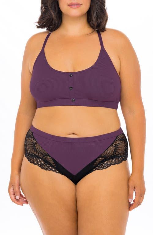 Plus Size Oh La La Cheri Claribel Lace-Trim Bralette & Boyshorts Set LN-11580X, Womens Product Image