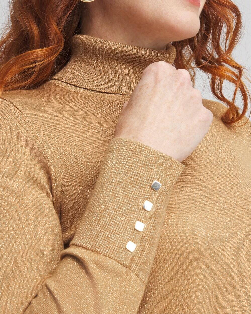 Camel Shimmer Turtleneck Sweater product image