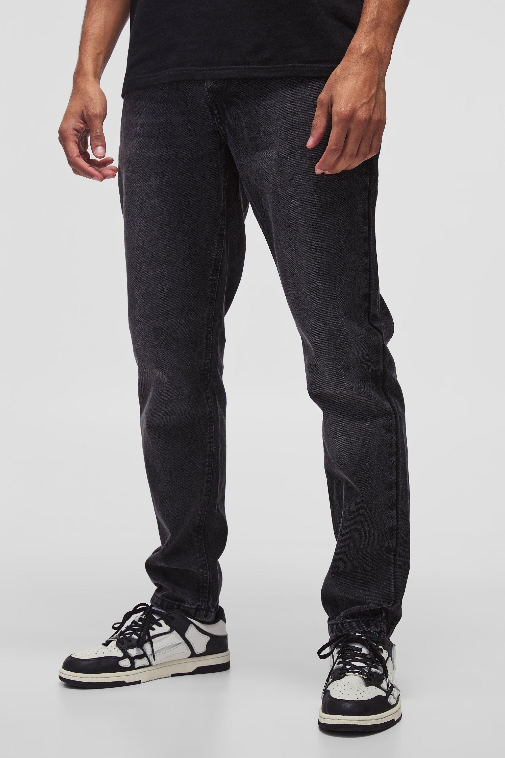 Tapered Rigid Jean in Charcoal | boohooMAN USA product image