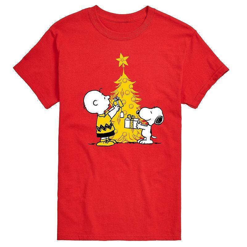 Mens Peanuts Xmas Charlie Snoopy Graphic Tee Product Image