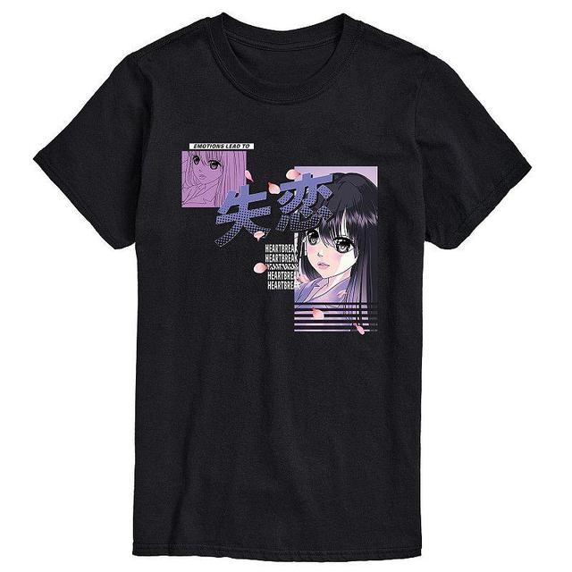 Big & Tall Anime Heartbreak Tee, Mens Product Image