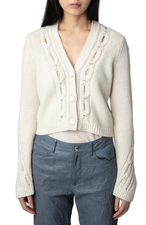 Barley Cable-Knit Wool Cardigan Product Image