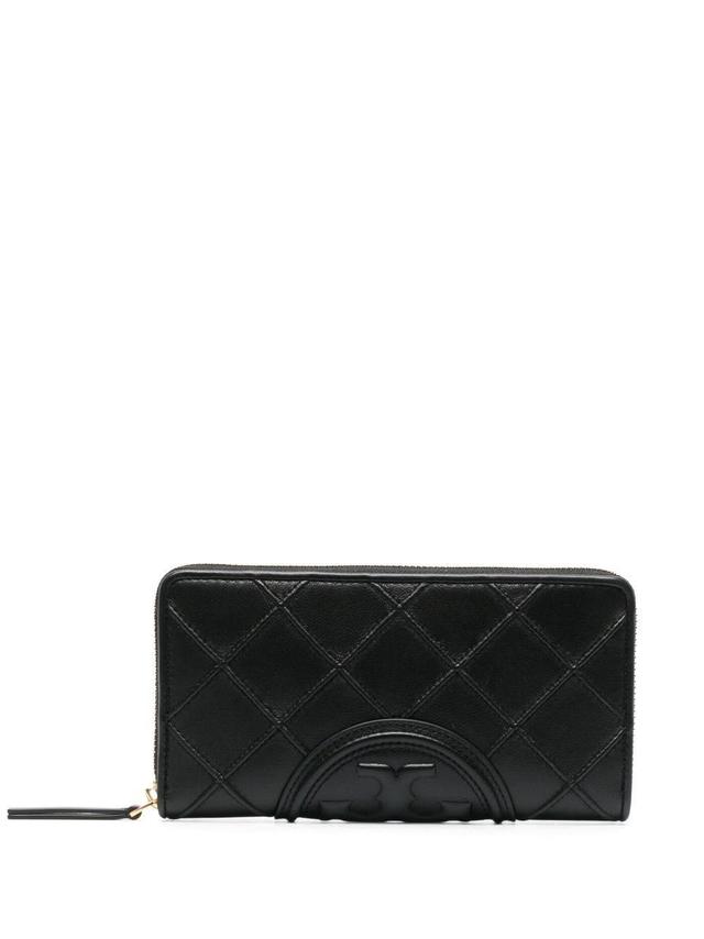 Debossed-logo Leather Purse In Black Product Image