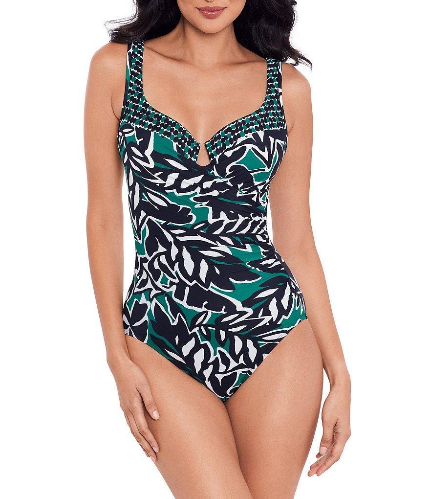 Miraclesuit Palma Verde Escape Printed Sweetheart Neck Padded Straps Underwire One Piece Swimsuit Product Image