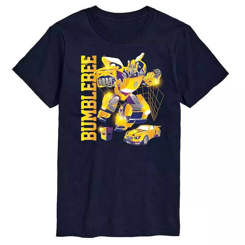 Mens Transformers Bumblebee Tee Grey Blue Product Image