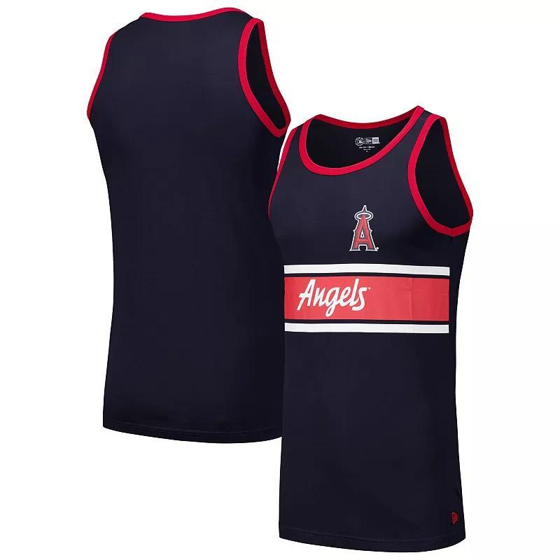 Mens New Era Los Angeles Angels Jersey Ringer Tank Top Blue Product Image