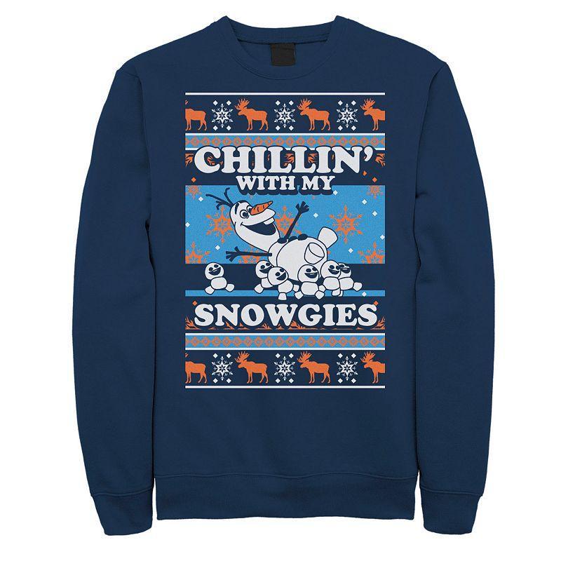 Disneys Frozen Olaf Chillin With My Snowgies Mens Sweatshirt Blue Product Image