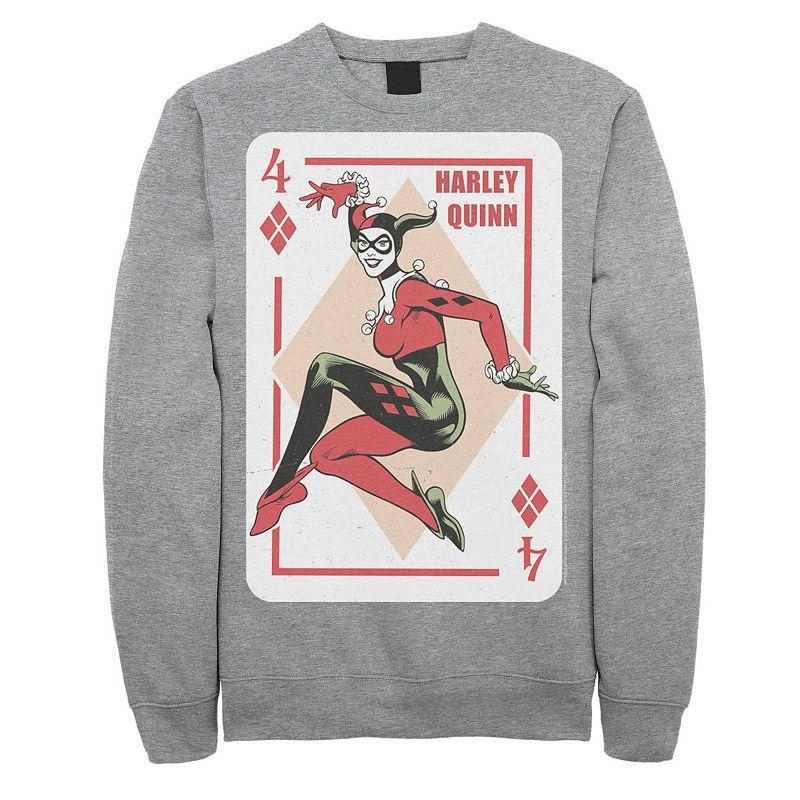 Mens DC Comics Harley Quinn Playing Card Sweatshirt Product Image