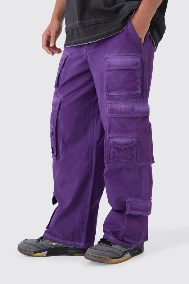 Fixed Waist Baggy Oil Wash Cargo Pants | boohooMAN USA Product Image