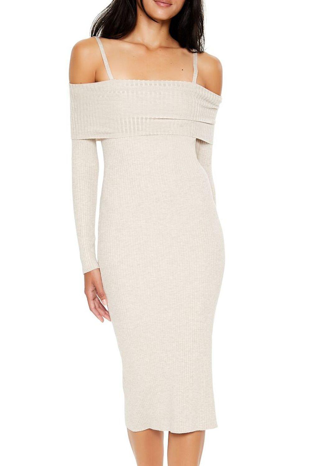 Open-Shoulder Midi Sweater Dress | Forever 21 Product Image