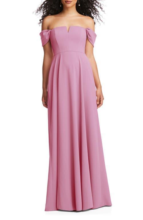 Dessy Collection Off the Shoulder Crepe Gown Product Image