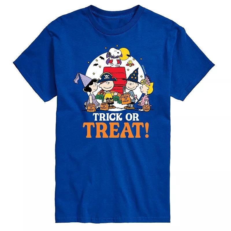 Big & Tall Peanuts Trick Or Treat Tee, Mens Med Blue Product Image