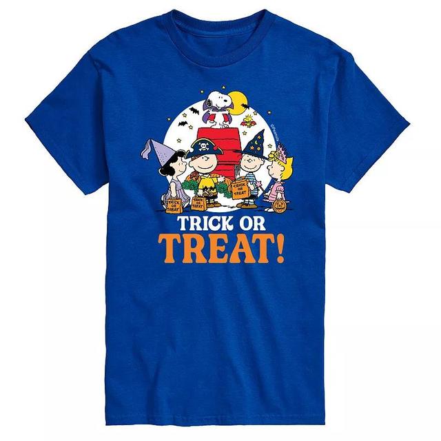 Big & Tall Peanuts Trick Or Treat Tee, Mens Med Blue Product Image