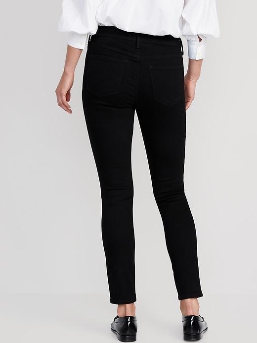 Mid-Rise Pop Icon Black-Wash Skinny Jeans Product Image