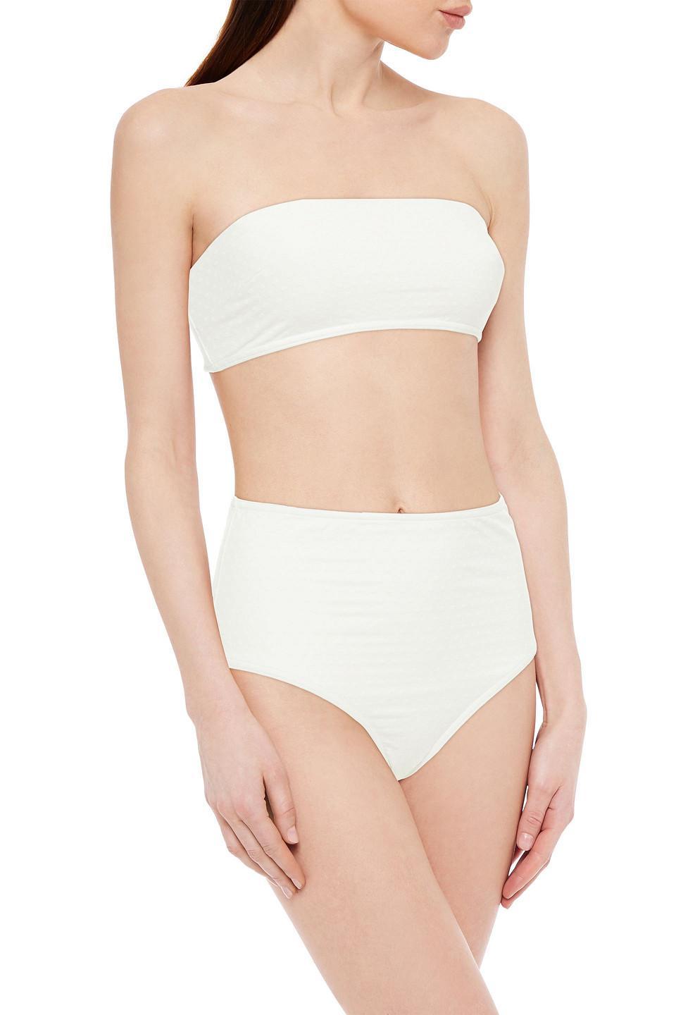 Separates Sculpt Swiss-dot High-rise Bikini Briefs In Ivory Product Image