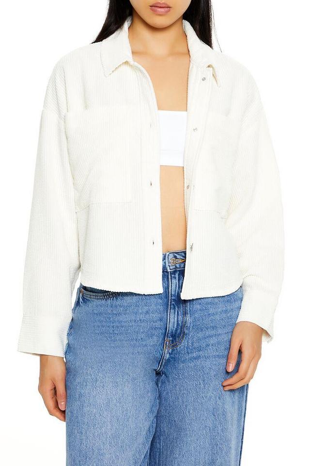 Corduroy Cropped Shacket | Forever 21 Product Image