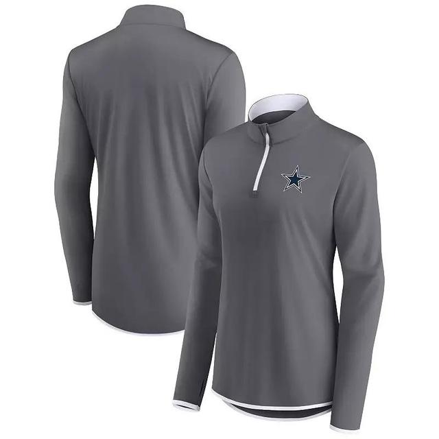 Womens Fanatics Branded Gray Dallas Cowboys Corner Long Sleeve 1/4 Zip Top Product Image