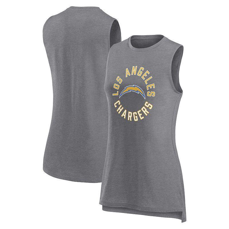 Womens Fanatics Heather Gray Los Angeles Chargers What Goes Around Tank Top Product Image