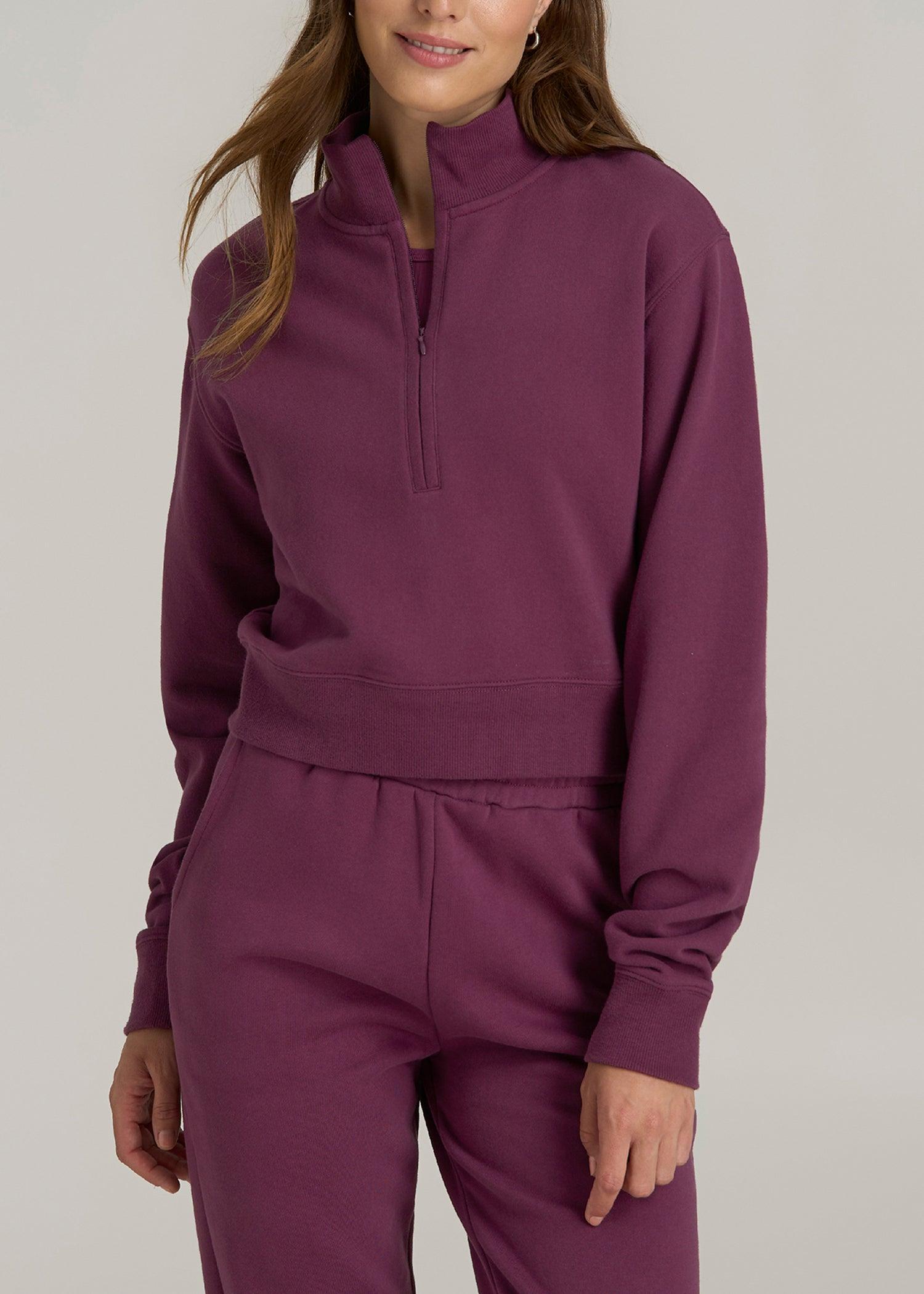 Wearever 2.0 Half-Zip Cropped Sweatshirt for Tall Women in Purple Gumdrop Product Image