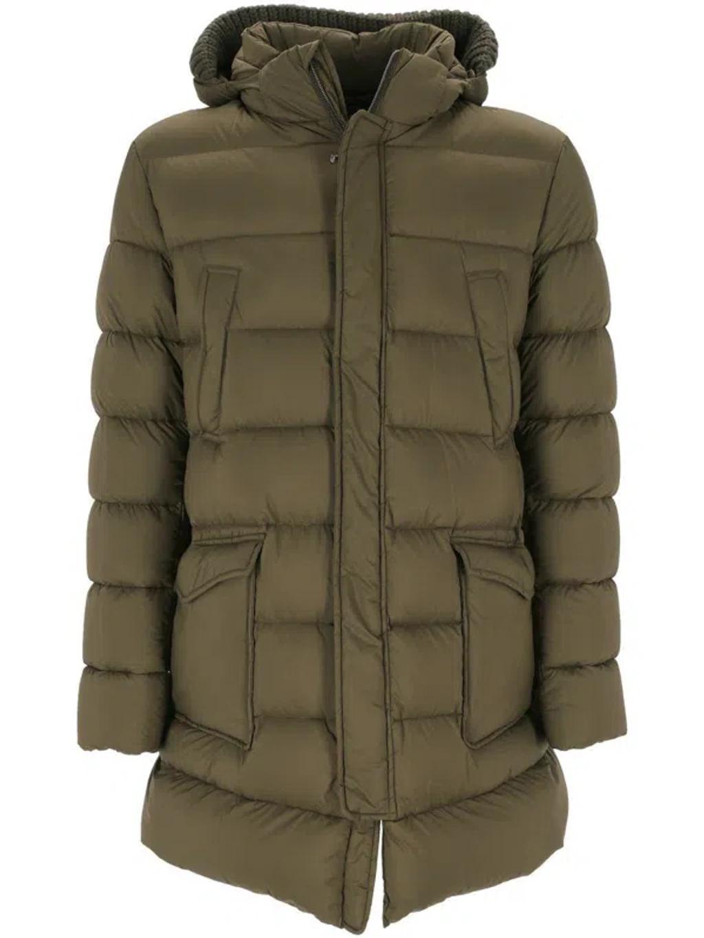 HERNO Down Jacket In Verde/beige Product Image