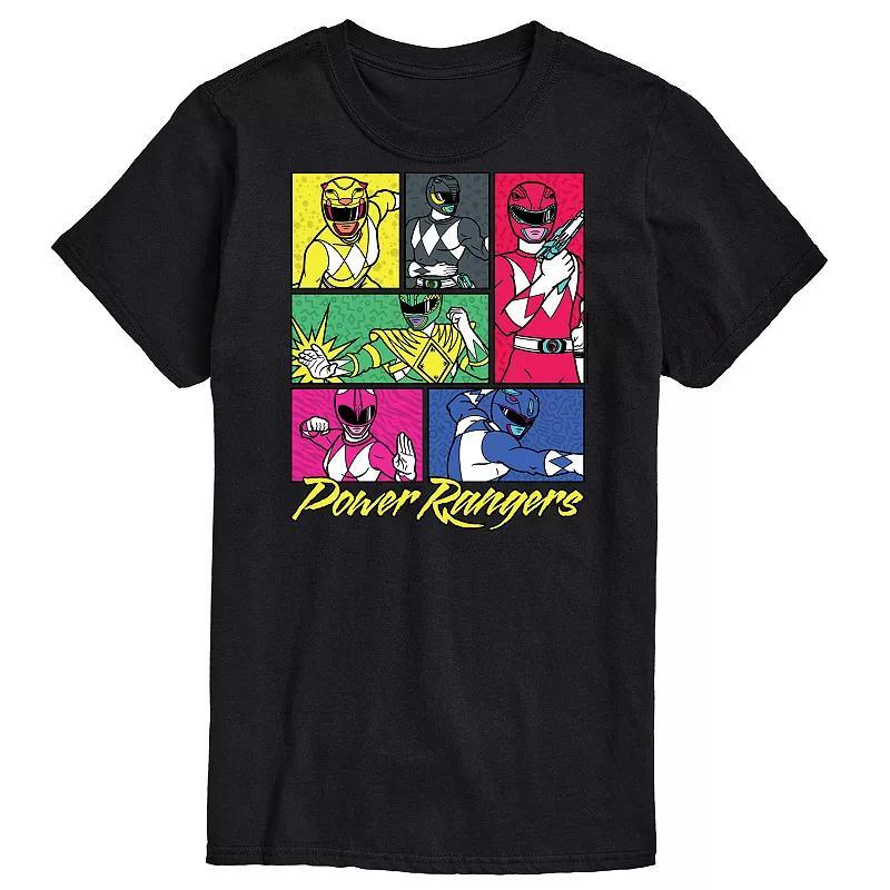 Big & Tall Power Rangers Grid Graphic Tee, Mens Product Image