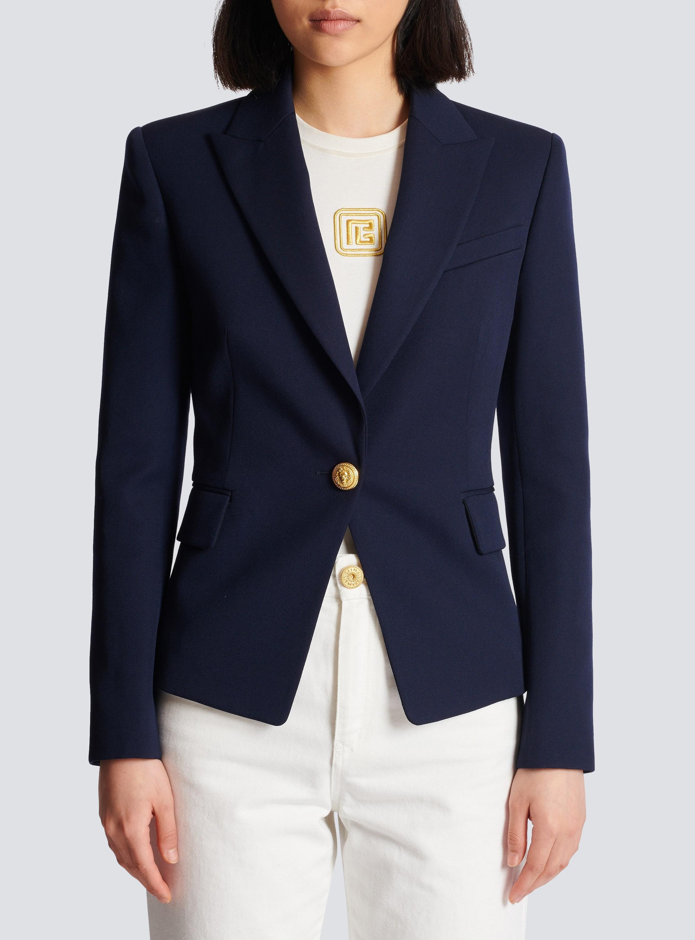 One-button wool blazer Product Image