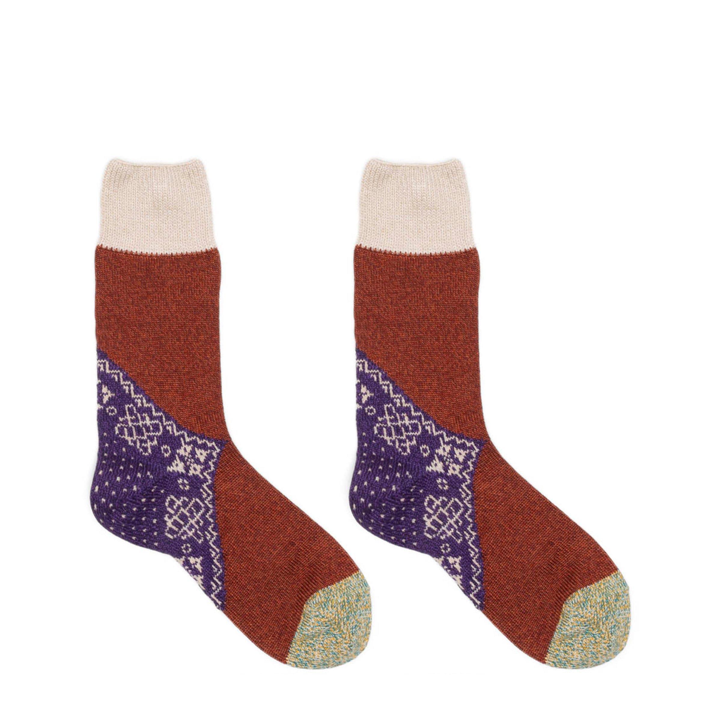 96 YARNS WOOL HEEL BANDANA SOCKS Male Product Image