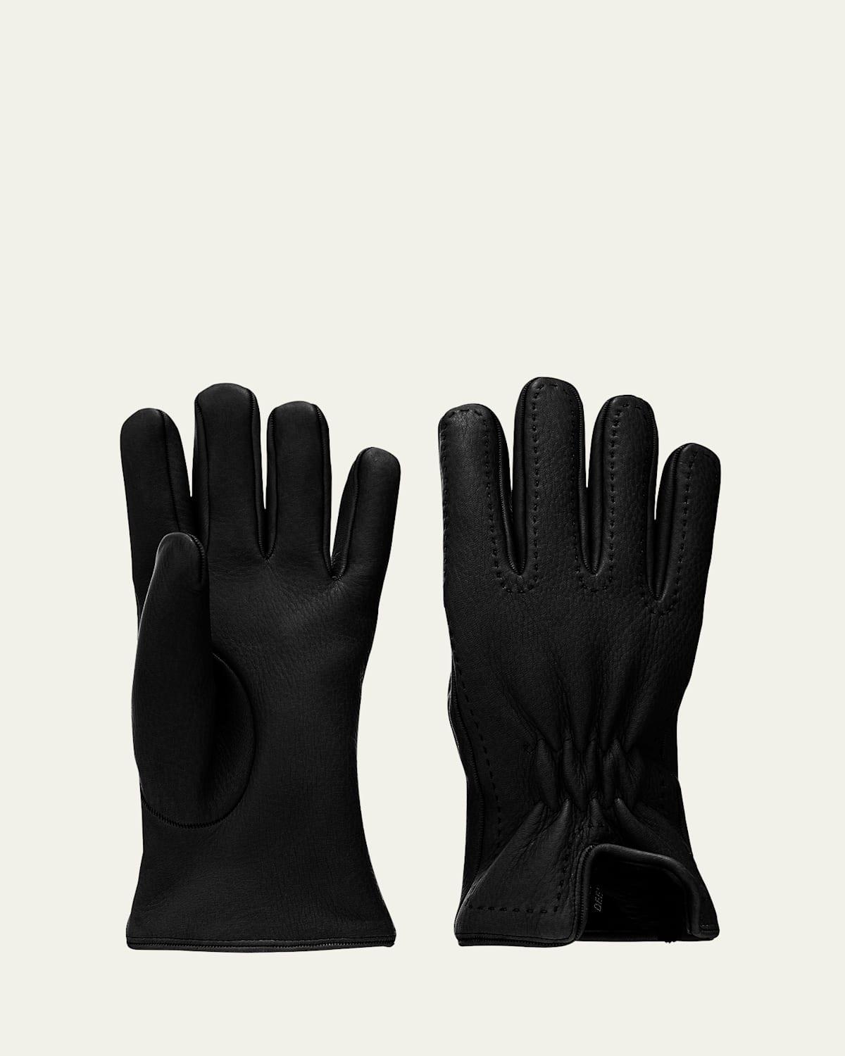 Mens Deerskin Gloves with Faux-Fur Lining Product Image