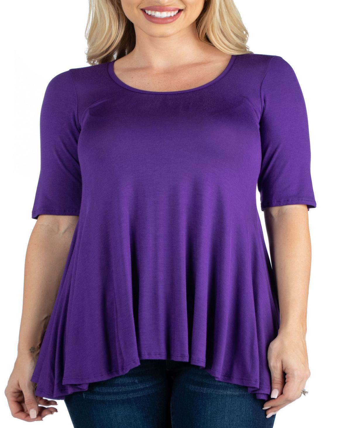 Womens Elbow Sleeve Swing Tunic Top Product Image